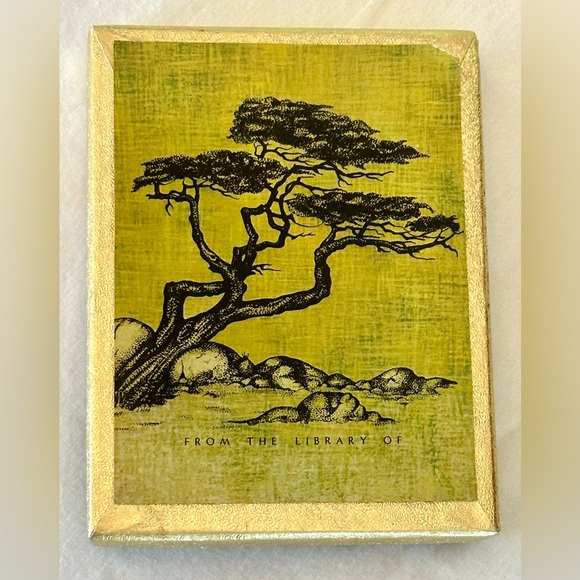 Vintage Antioch Company Japanese Maple Cedar Tree BookPlate Company Original Box - Picture 4 of 11